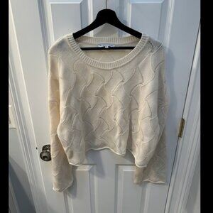 The Cashmere Project Chic Cream Wave Knit Sweater Size XL